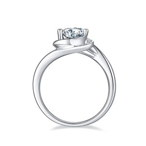 ใหม่อินเทรนด์ทองขาวชุบรอบ6.5มิลลิเมตร Moissanite 1ct CZ หินเครื่องประดับ925เงินสเตอร์ลิงแหวนหมั้น - Product Image 3