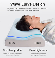 2025 glace soie tissu ergonomique réglable papillon mémoire mousse orthopédique cervical sommeil lit oreiller pour le soulagement de la douleur
