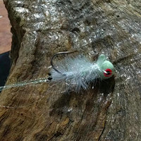 Têtes de jig lumineuses en plumes bioniques 2g 3.5g 5g 7g 10g, hameçons phosphorescents avec fibres pour la pêche à la truite et en ruisseau