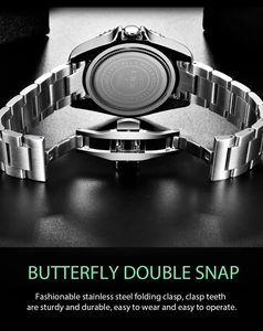 Lige 10045 Orologio da Polso Maschile Impermeabile di Lusso, Sportivo ed Elegante, in Acciaio Inossidabile con Movimento al Quarzo - Product Image 6