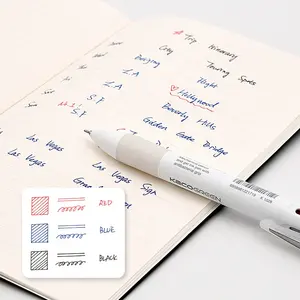 Многофункциональные ручки KACO с выдвижными гелевыми чернилами, точка 0,5 мм, 3 цвета, механический карандаш, белый корпус