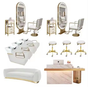 Juego de Muebles de Peluquería Modernos de Lujo, Juego de Muebles de Salón Duraderos, Silla de Champú y Espejo de Belleza y Barbería en Venta - Product Image 6