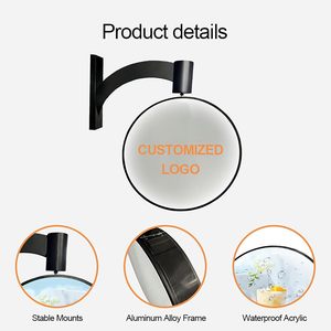 Double-Sided Waterproof LED <b>Light</b> Box 360 Degree Rotation LED Outdoor Projecting Advertising Lightbox <b>Sign</b> for Retail Store - Product Image 5