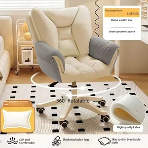 <span class=keywords><strong>Silla</strong></span> de Oficina Acolchada con Tela Suave, <span class=keywords><strong>Silla</strong></span> de Escritorio Giratoria Ajustable con <span class=keywords><strong>Ruedas</strong></span> para Oficina en Casa, Estudio, Dormitorio - Product Image 3