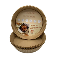 Papiers de cuisson en parchemin marron anti-graisse personnalisés OEM de qualité alimentaire pour paniers et plateaux de friteuse à air