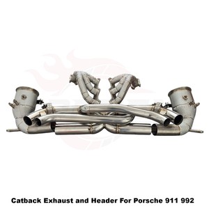 Échappement droit en acier inoxydable sans silencieux Vortex avec soupape à vide pour Porsche 911 992 Racing - Product Image 2
