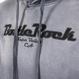 Sudadera con capucha TOPSHOW Acid Wash para hombre, estilo urbano, informal, estilo vintage, con parches desgastados. - Product Image 6