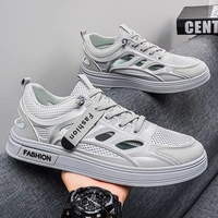 Nouvelles chaussures d'été pour hommes, baskets respirantes en maille ajourée, tendance, polyvalentes, blanches, décontractées
