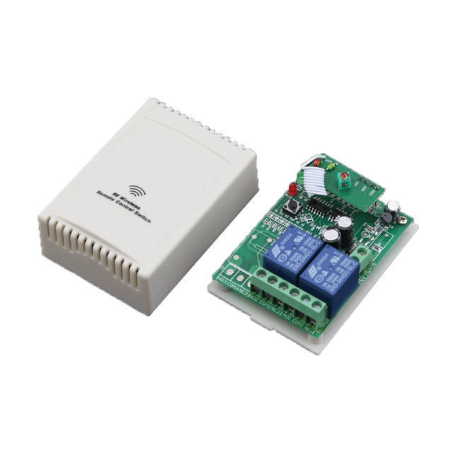 Factory Wholesale AC 12V Intelligent Radio Frequency Switch Remote White 2 Channel Remote Control Relay