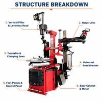 Démonte-pneus semi-automatique Mecpower à faible coût pour garage, machine à retirer et installer les pneus de voitures et SUV 110V/220V/380V