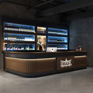 Escritorio de recepción con luz LED moderna para cajero, <span class=keywords><strong>tienda</strong></span> de café, leche, Mostrador de <span class=keywords><strong>Bar</strong></span>, escaparates, empresa de exhibición, barra frontal, diseño de <span class=keywords><strong>tienda</strong></span> - Product Image 2