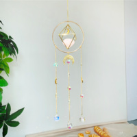 Atrapasoles de Cristal Ecológicos de Alta Calidad al por Mayor (Forma de Bola de Cuarzo Rosa Amatista) Decoración Colgante de 55 cm para el Hogar