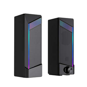 Nouvelle barre de son stéréo dynamique RGB 2.0 canaux USB 2-en-1 6W avec entrée auxiliaire 3,5 mm pour PC, haut-parleurs de jeu BT pour ordinateur - Product Image 3
