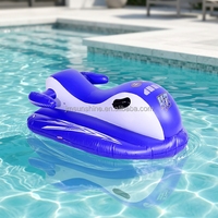 Bateau gonflable bleu en PVC avec pistolet à eau, flotteur de piscine pour la plage et les loisirs aquatiques