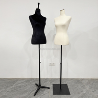 Mannequin de couture demi-corps féminin avec queue, personnalisable en couleur, pour la confection de vêtements et la drapage