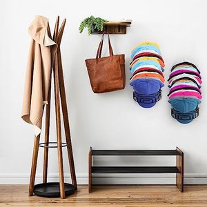 Porte-chapeaux mural et de porte pour casquettes de baseball, rangement mural pour chapeaux dans le placard - Product Image 1