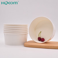 Hongkang personnalisation logo papier saladier papier blanc 500ml 750ml 1000ml 1300ml saladiers du fabricant à la promotion