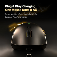Mouse Tri-mode Isi Ulang Daya dengan Polling Rate 1000Hz, Berkabel/Nirkabel untuk Gaming dan Kantor