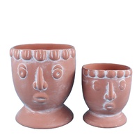 Ventes en gros de pots à fleurs en ciment de qualité pour l'extérieur, colorés, design unique avec visage humain