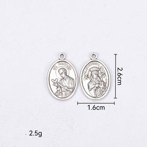 Dijes de Metal con Forma Ovalada de San Judas, Dijes Religiosos para la Fabricación de Joyas, San Gerardo, San <span class=keywords><strong>Bernadette</strong></span> - Product Image 5