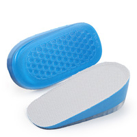 Semelles intérieures unisexes invisibles et confortables en tissu mesh avec coussinets en PU et gel pour augmenter la taille
