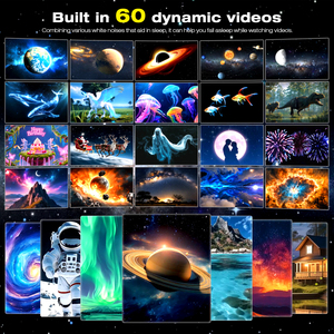 Proiettore LED Olografico 3D Dinamico, Lampada Planetario Stelle <span class=keywords><strong>Universo</strong></span>, Video 4K HD, Luce Notturna con Rumore Bianco, Moderna Lampada d'Atmosfera Plug-In - Product Image 3