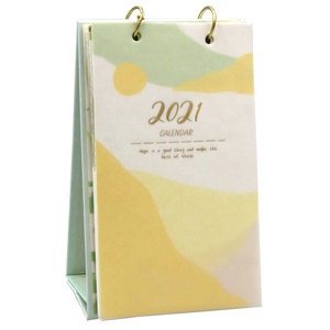Custom Printed Recycled Plastic Desk Planner Table Calendar Eco-Friendly Business Promotion Spiral Binding for Advertising Print
