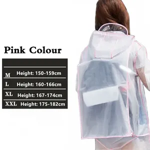 Imperméables en plastique transparents pour femmes <span class=keywords><strong>à</strong></span> la mode Imperméables de voyage Imperméables Vestes de pluie pour hommes Imperméables d'extérieur Sacs <span class=keywords><strong>à</strong></span> <span class=keywords><strong>dos</strong></span> - Product Image 4