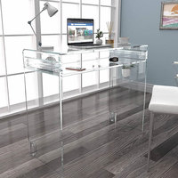 Guangdong Acrylique Usine Personnalisé Acrylique Enfants Table Moderne Rectangulaire Clair Lucite Bureau Bureau