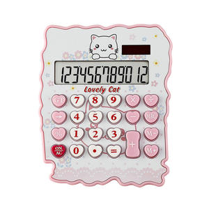 Calculatrice électronique portable pour enfants, rose créative, mignonne, 12 chiffres, couleur, pour les études - Product Image 1
