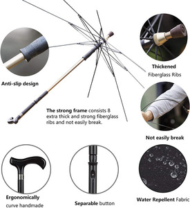Vente en gros de parapluie Yubo Old <span class=keywords><strong>Canne</strong></span> Parapluie Bâton de marche Parapluie de pluie - Product Image 4