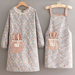 Kitchen Bib Apron Household <b>Cooking</b> <b>Wear</b>-resistant Anti-fouling Anti-oil Full-surrounded Cotton Modern Simple Style High-value - Product Image 1