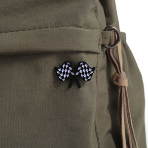 Aksesori pakaian trendi lencana Enamel bendera balap untuk penggemar mobil SEMPURNA UNTUK ransel kerah - Product Image 2