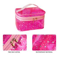Sac à main en PVC personnalisé JOYSUN à motif étoilé, imperméable et durable avec fermeture éclair, sac cosmétique portable et tendance