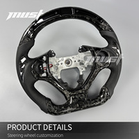 Volant personnalisé en fibre de carbone forgée noire avec LED pour Honda Civic EX-L Type R Si Coupé 9e génération 2012-2015 – Amélioration de l'intérieur de la voiture