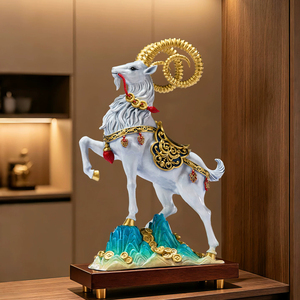 หยกทองรูปแกะมงคล รูปปั้นราศีมังกร ตกแต่งบ้าน สำนักงาน ของขวัญปีใหม่ - Product Image 2