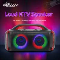 Altavoz Subwoofer Portátil de Alta Potencia para Exteriores, Sistema de Audio con Luz LED Circular RGB Dual de 6.5'', Función TWS, Altavoz Karaoke para el Hogar y Exteriores