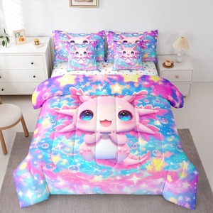 <span class=keywords><strong>Couette</strong></span> en coton et soie confortable Variety Dream Axolotl pour ensemble de couettes transfrontalières, impression numérique personnalisable - Product Image 4