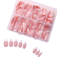 Faux Ongles Français Réutilisables Mignons en Gros, Rouge Moyen Amande Blanc, Design Carré Personnalisé en ABS pour Usage Quotidien, Cadeaux DIY pour Filles