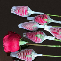 Vente directe du fabricant bouteille en verre PP Durable filet de protection PE sac en plastique emballage Rose protecteur manchon de filet en maille