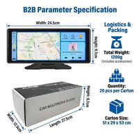 Écran portable sans fil CarPlay de 10,26 pouces, vente en gros d'usine, écran tactile HD Android Auto, prend en charge la caméra de recul 4K