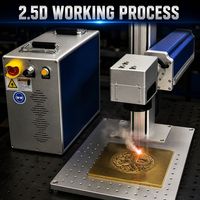 Machine de marquage laser fibre Jptech 2.5D 100W à refroidissement par air, marquage profond avec autofocus EZCAD3, prise en charge DXF/PLT/AI