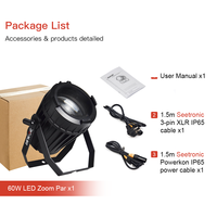 Lumière d'extérieur de haute qualité lisse DMX Mini Zoom DMX COB 60W RGBW 4 en 1 Can Dj Par Led