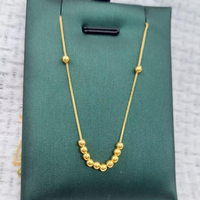 Collier chaîne à perles en or véritable 18 carats AU750, bijoux fins tendance, idéal pour femme, cadeau, vente chaude