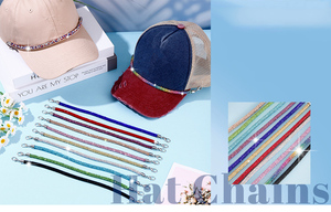 YN Catena Decorativa Staccabile in Metallo con <span class=keywords><strong>12</strong></span> Colori e Charm Bling alla Moda per Cappelli da Baseball in Rete, per Uomo e Donna - Product Image 2