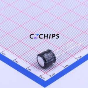 SG-101M1EBK-0807ตัวเก็บประจุอลูมิเนียมอิเล็กโทรไลติกผ่านรู D8xL7mm 100uF 20% 25V 125mA-120Hz - Product Image 1