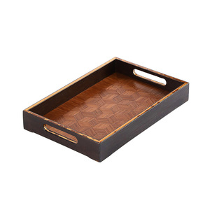 Bamboo <b>Tea</b> <b>Tray</b> With Handles Handmade Dry Brewing Stand <b>Tea</b> Ceremony Accessory For Home Use - Product Image 5