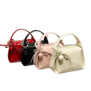 Fashion New Solid Color Casual Beaded Dumpling Bag, Small <b>Pillow</b> PU Handbag - Product Image 5