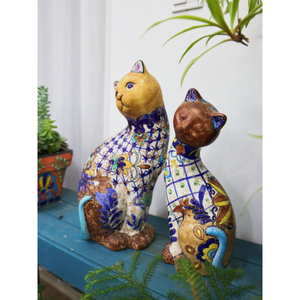Figuras de Gatos de Cerámica Pintadas a Mano, Juego de Pareja, Adorno Decorativo para el Hogar - Product Image 3