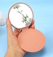 FIORITA Miroir cosmétique rond miniature personnalisé mignon pour voyage, cadeau promotionnel, miroir de poche pliable en cuir PU avec logo personnalisé pour bureau